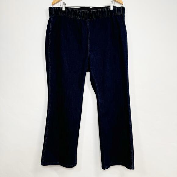 Soft Surroundings Pull On Elastic Waist Jeans Blue Bootcut Denim Casual Size 1X - Picture 1 of 7